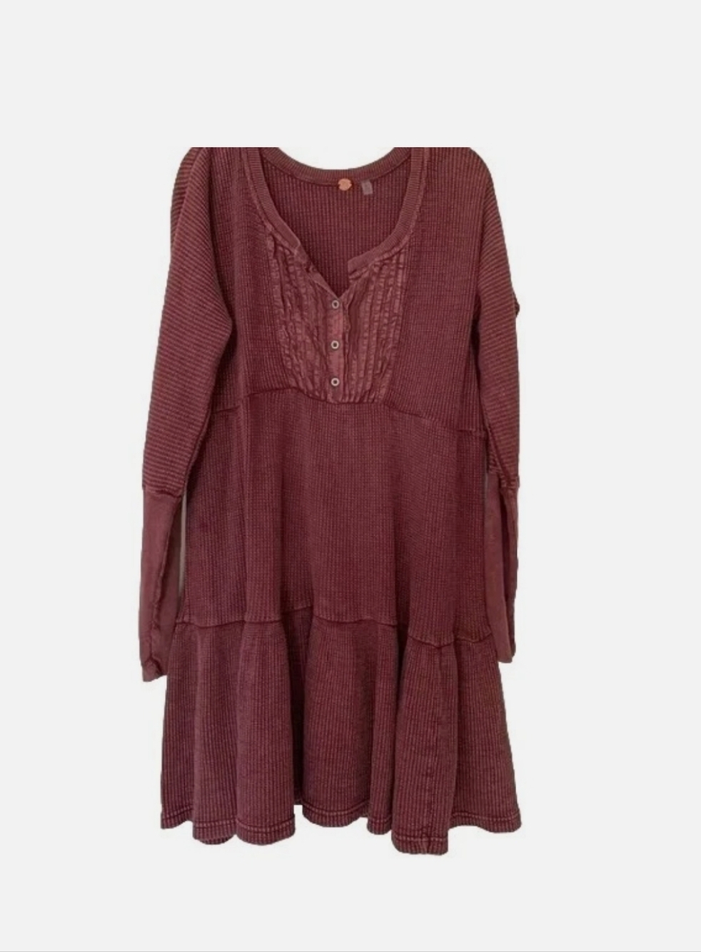 Free People FP One Jolene Thermal Mini Dress Dusty Plum S - Picture 2 of 8